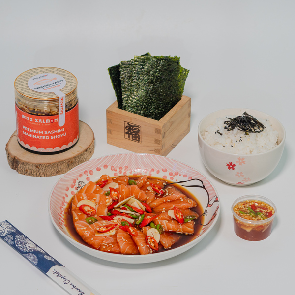 Salmon Sashimi Marinated Shoyu